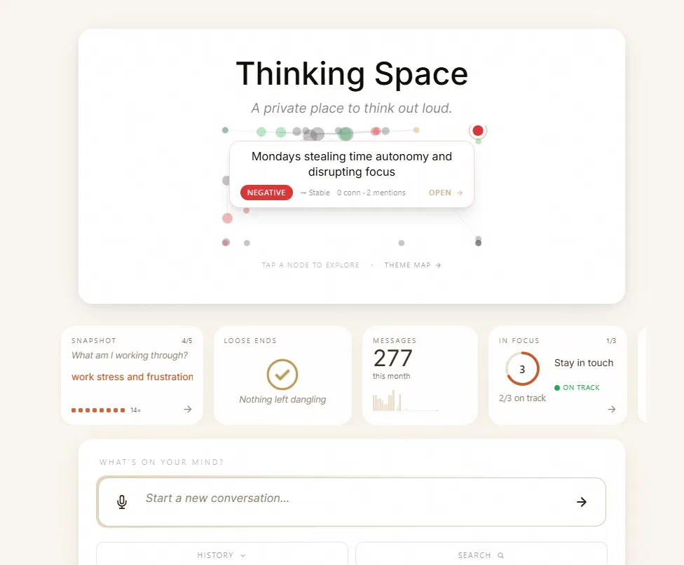 Home · entry point and recent activity